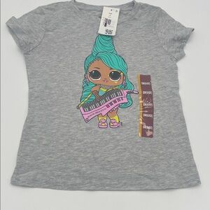 L.O.L. Surprise! Gray Tee with Colorful Cartoon Print